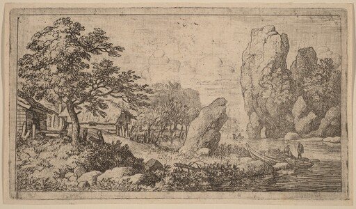 Pointed Boulder at the Bank of a River