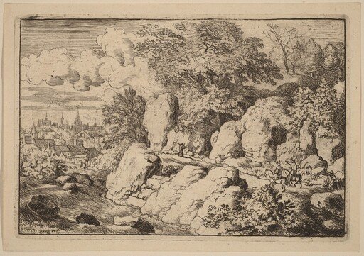 Two Horsemen on a Rocky Path