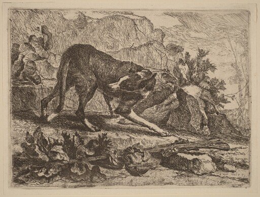 Landscape with Greyhound and Rifle