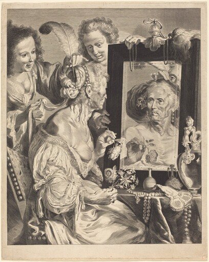 An Old Woman at the Toilet Table