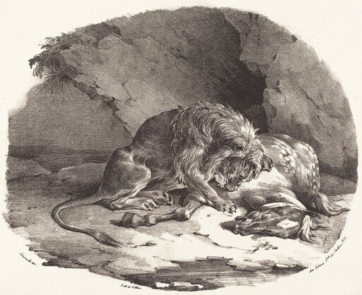 Horse Devoured by a Lion (Cheval devore par un lion)