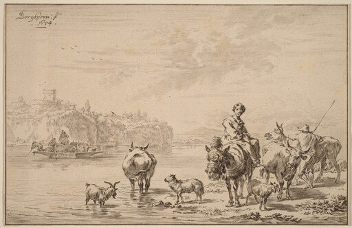 Woman Seated on a Mule