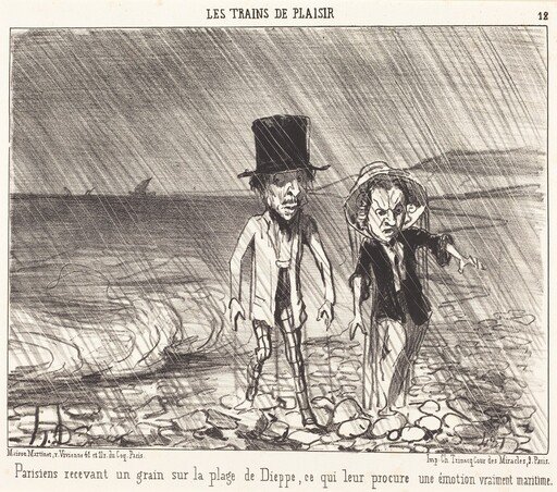 Parisiens recevant un grain...