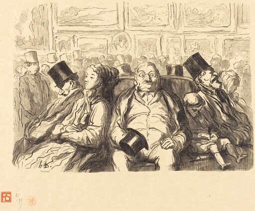 Exposition des Beaux-Arts - Dans le salon carre - Un Instant de repos