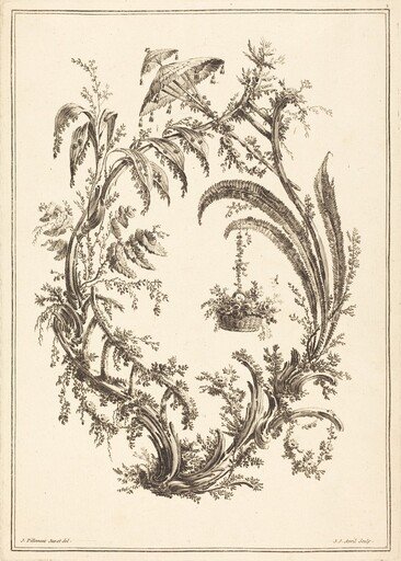 Ornament with Parasol and Hanging Basket