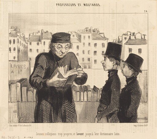 Jeunes collégiens... lavant jusqu'a leur dictionnaire latin