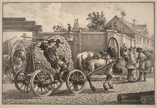 Russian Porter Carrying Wood on a Cart