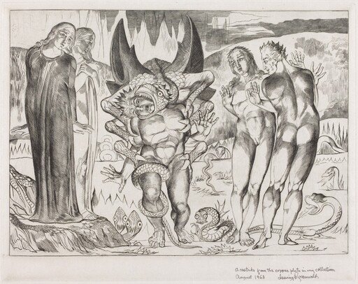 The Circle of the Thieves; Agnolo Brunelleschi Attacked by a Six-Footed Serpent