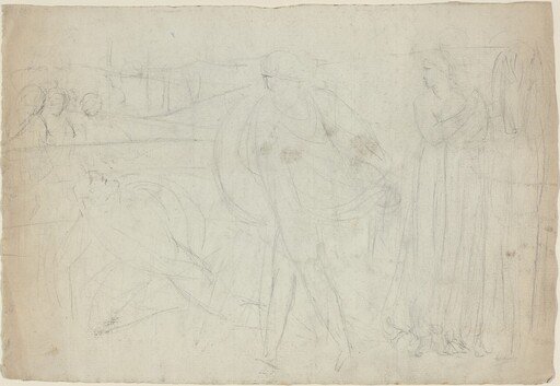 Sketch of a Swordsman Standing Over His Defeated Opponent [recto]