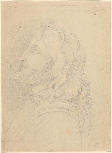 Bust of a Bearded Man Looking Up