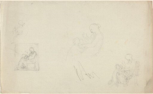 Four Studies of a Seated Woman with Children at Her Feet (Sketches for the Monument to Lady FitzHarris?)