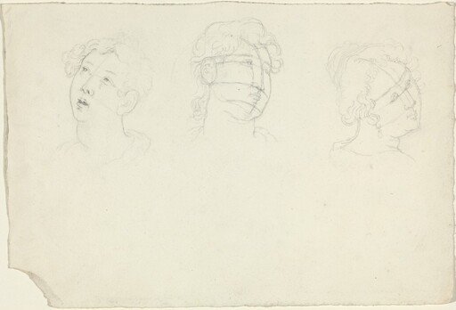 Head of Mary Magdalen and Two Saints (?)