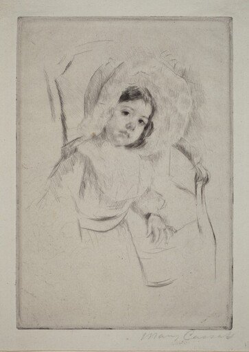 Margot in a Floppy Bonnet Leaning against a Chair