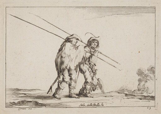 Two Pikemen Traveling on Foot