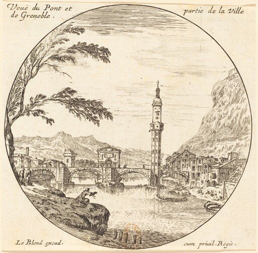 Veue de Pont et partie de la Ville de Grenoble