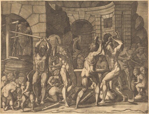 Vulcan and the Cyclopes Forging Arrows