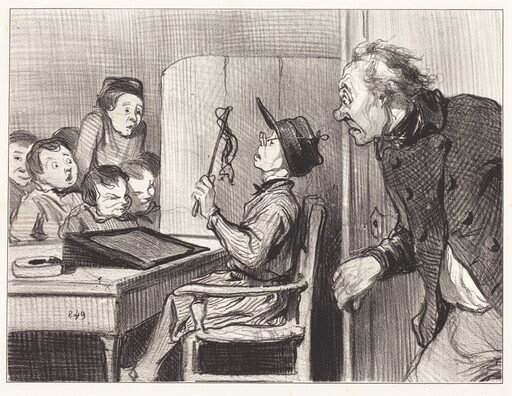 Attends... j'te vas en donner... du maitre d'école