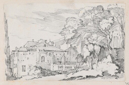 Houses and a Garden on a Hillside in Italy