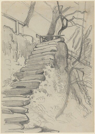 Flight of Stone Steps in a Garden