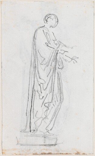 Statue of a Roman Woman (Female Deity?) Seen from the Side [verso]