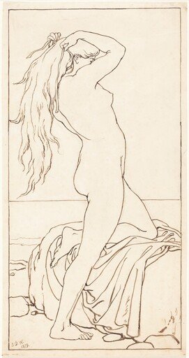 Standing Nude Binding Her Hair
