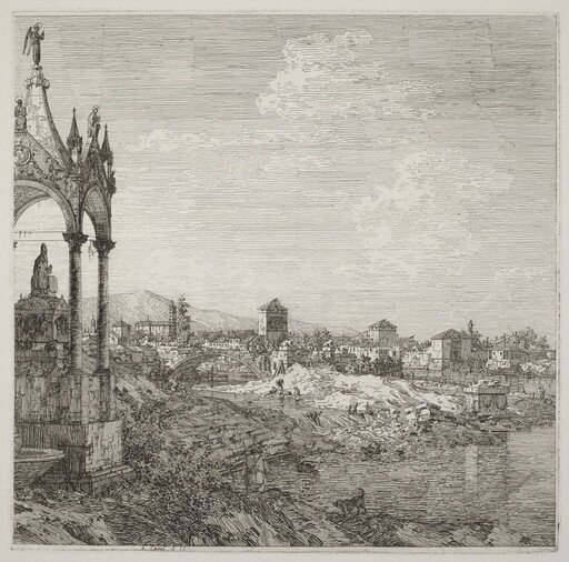 View of a Town with a Bishop's Tomb