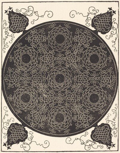 The Fourth Knot (combining seven circular groups of knots with black centers)
