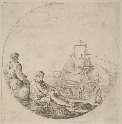 A Seated White Sailor and a Standing Black Sailor