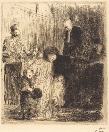 La sortie de l'audience (1ère planche) (Coming Out of the Hearing) (first plate)