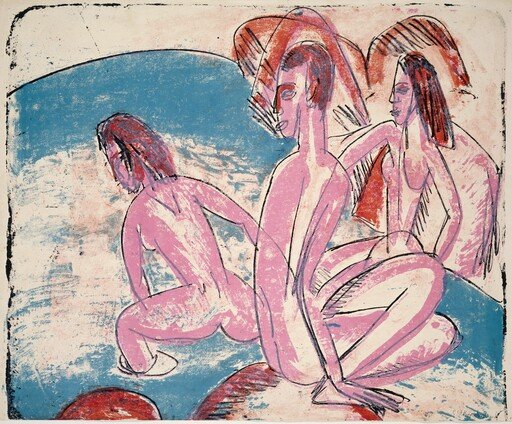 Three Bathers by Stones