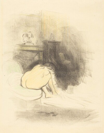 Femme nue, s'essuyant les pieds (planche en hauteur) (Nude Woman Drying Her Feet) (vertical plate)
