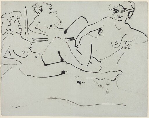Dodo and an Older Woman Reclining before a Mirror