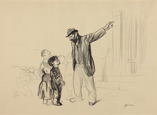 a) L'Englise de leurs peres (recto); b) Man with Cigarette (verso)