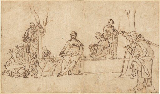 The Madonna and Child with Saints in a Landscape (Sacra Conversazione)