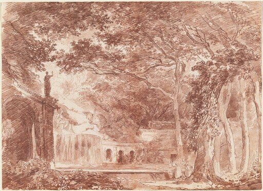 The Oval Fountain in the Gardens of the Villa d'Este, Tivoli