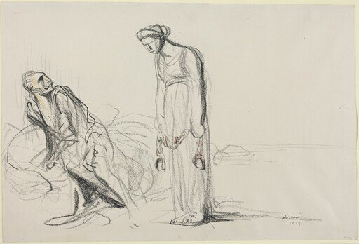 a) Fetters (recto); b) Sketch for Fetters (verso)