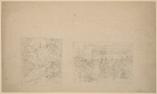 Study of Moses Striking the Rock and a Procession [verso]