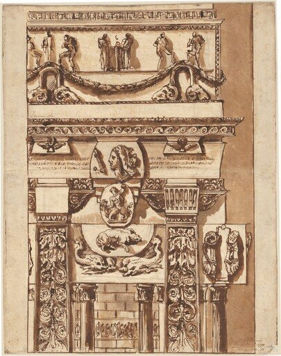 Fantasy of a Façade with Bizarre Ornaments