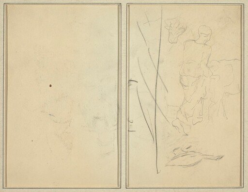 Woman with Cow, and Goose; Counterproof [verso]