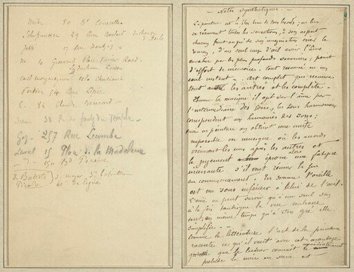 Address List; Manuscript Page [recto]