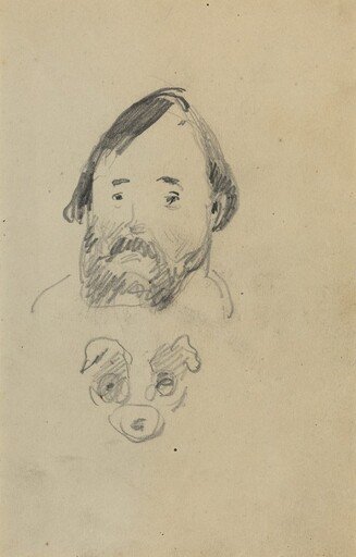 Head of a Bearded Man with a Head of a Dog [recto]