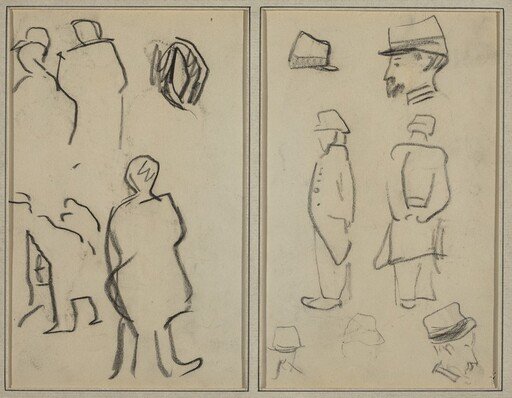 Figure Studies; Studies of Soldiers [verso]
