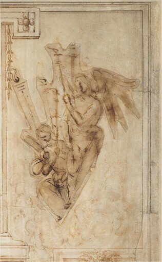 Two Angels Carrying Torches