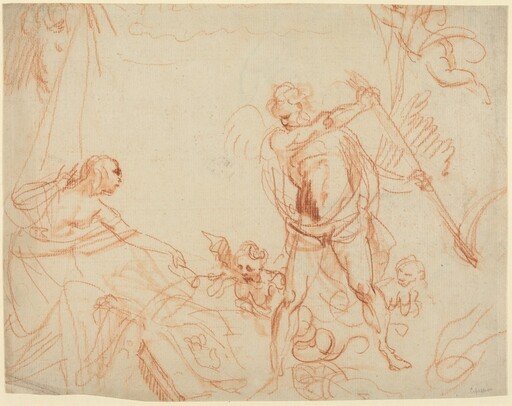 Mythological Composition with Chronos and Harpies [recto]