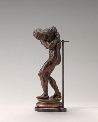 Male Nude Standing in a Fearful Pose