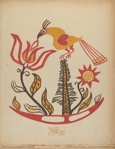 Drawing for Plate 14: From the Portfolio "Folk Art of Rural Pennsylvania"