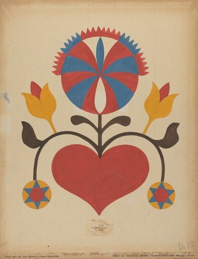 Drawing for Plate 13: From the Portfolio "Folk Art of Rural Pennsylvania"