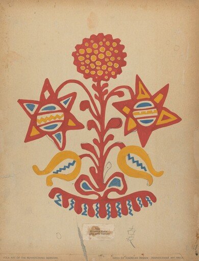 Drawing for Plate 11: From the Portfolio "Folk Art of Rural Pennsylvania"