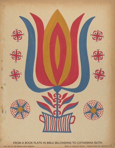 Drawing for Plate 9: From the Portfolio "Folk Art of Rural Pennsylvania"