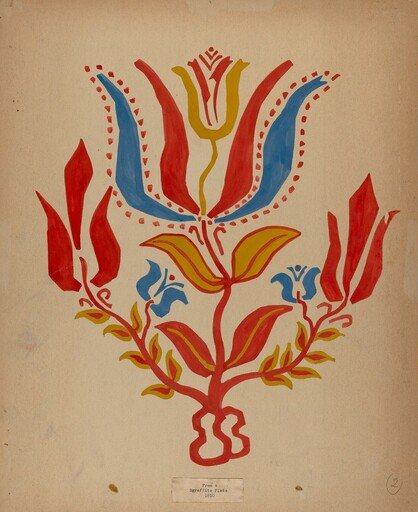 Drawing for Plate 2: From Portfolio "Folk Art of Rural Pennsylvania"